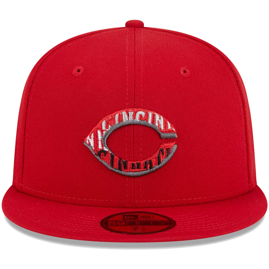 Cincinnati Reds Script Images New Era Cincinnati Reds Script Fill 2023 59FIFTY Fitted Hat