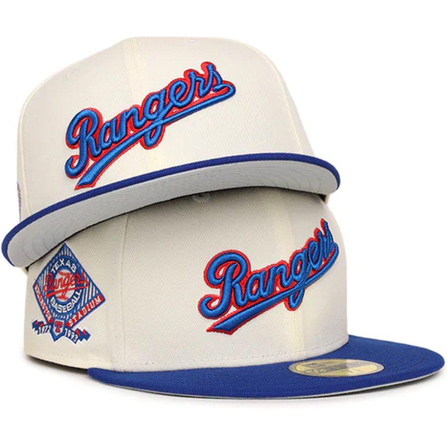 New Era Texas Rangers Arlington Stadium White/Blue 59FIFTY Fitted Hat