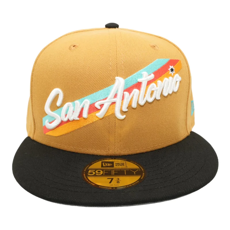 New Era San Antonio Spurs Panama Tan/Black 59FIFTY Fitted Hat