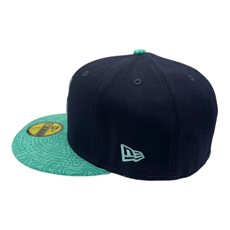 New Era Seattle Mariners 2023 All-Star Game Navy/Teal Swirl Visor 59FIFTY Fitted Hat