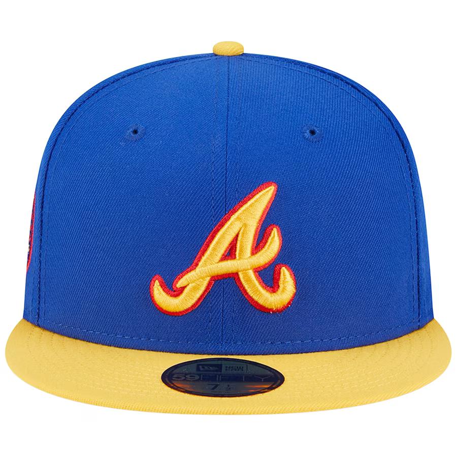 New Era Atlanta Braves Blue/Yellow Empire 2023 59FIFTY Fitted Hat