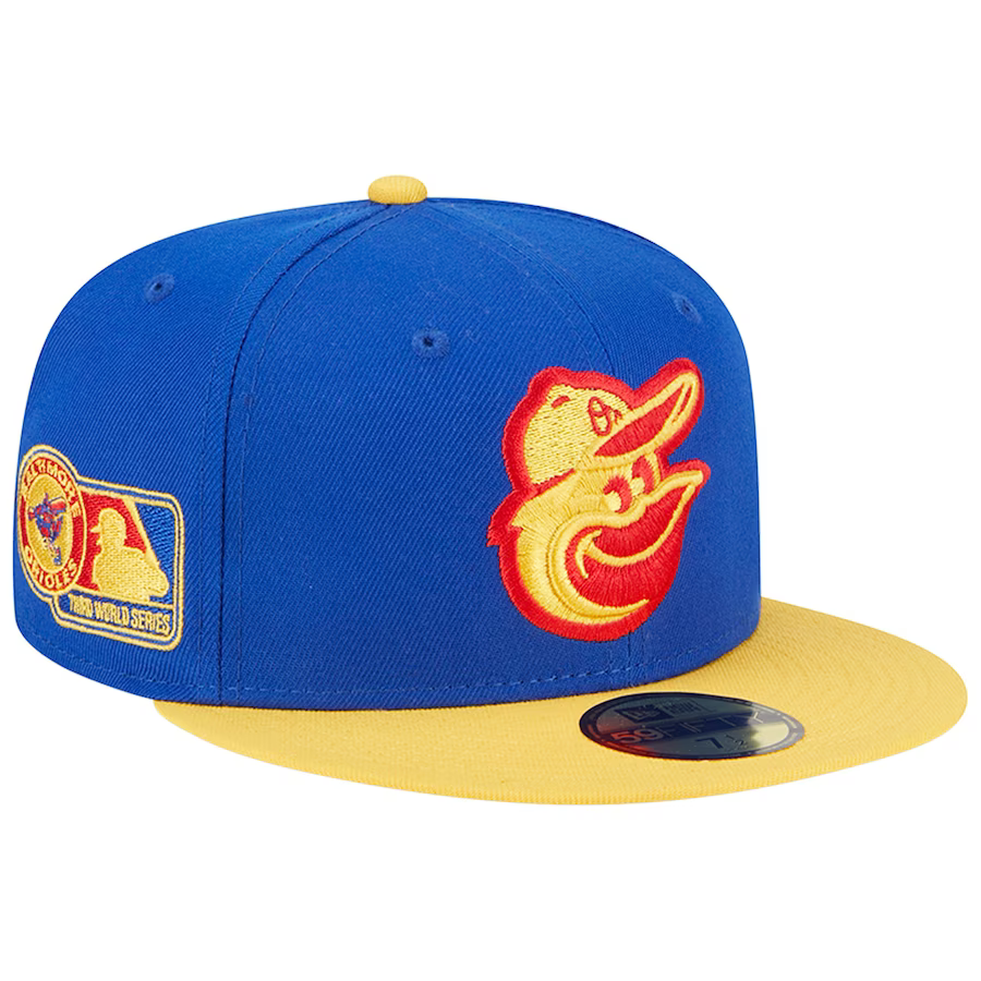 New Era Baltimore Orioles Blue/Yellow Empire 2023 59FIFTY Fitted Hat