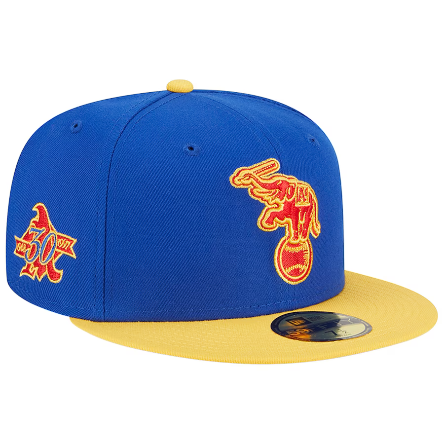 Blue Yellow Fitted Hats Blue and Yellow Fitted Baseball Caps