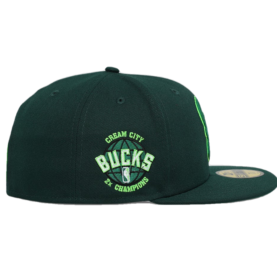 New Era Milwaukee Bucks 'Christmas Tree' Green 59FIFTY Fitted Hat