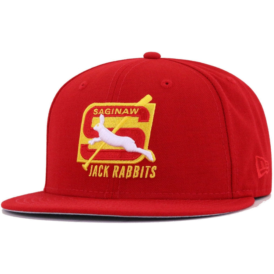 New Era Saginaw Jack Rabbits Scarlet 59FIFTY Fitted Hat