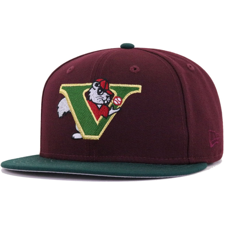 New Era Visalia Oaks Maroon Dark Green 59FIFTY Fitted Hat