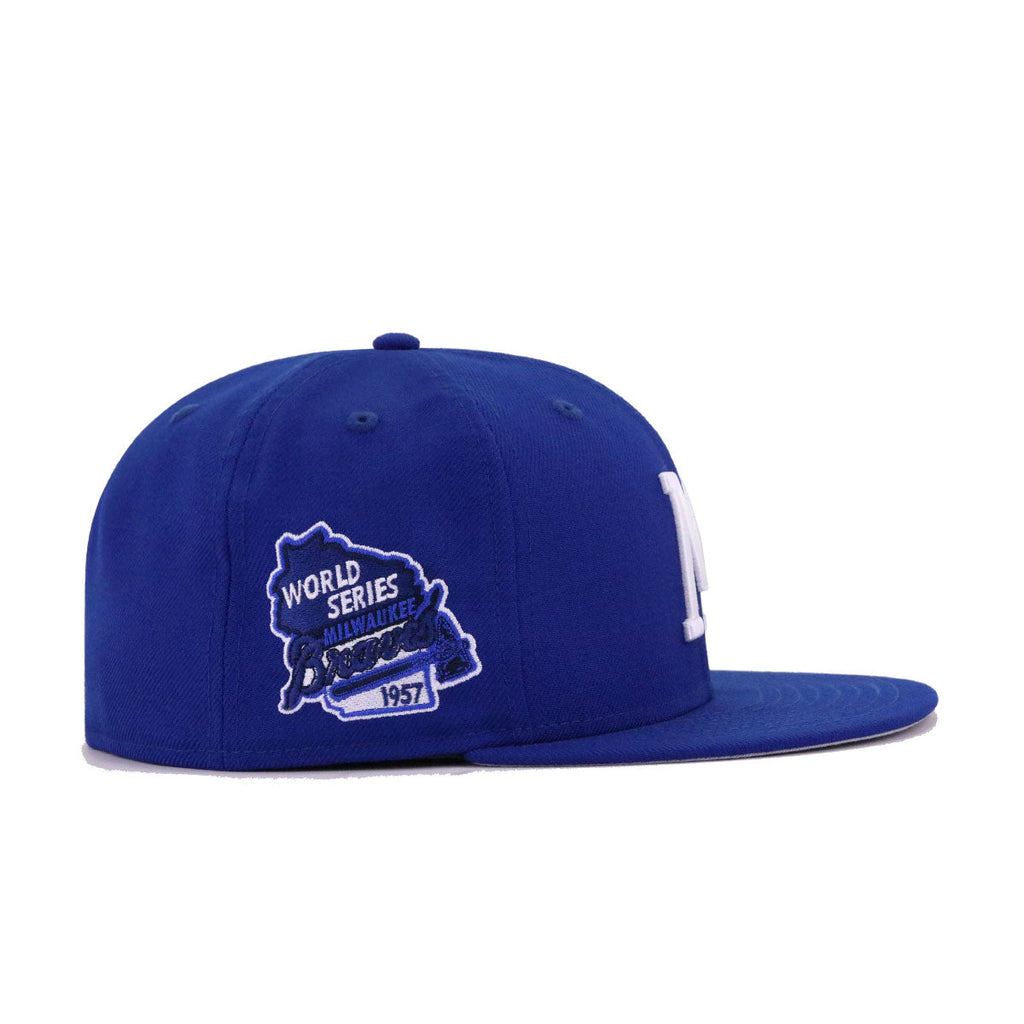 New Era Milwaukee Braves Light Royal Blue 1957 World Series 59FIFTY Fitted Hat