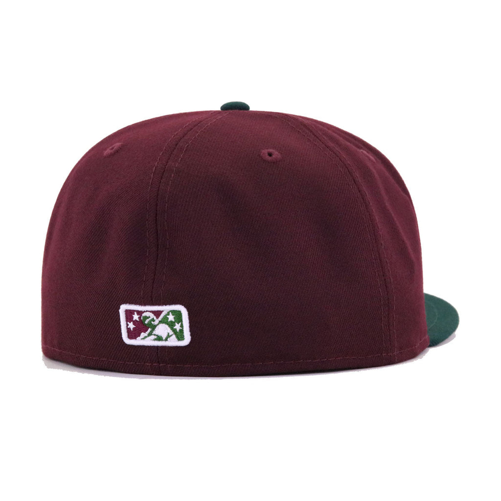 New Era Visalia Oaks Maroon Dark Green 59FIFTY Fitted Hat