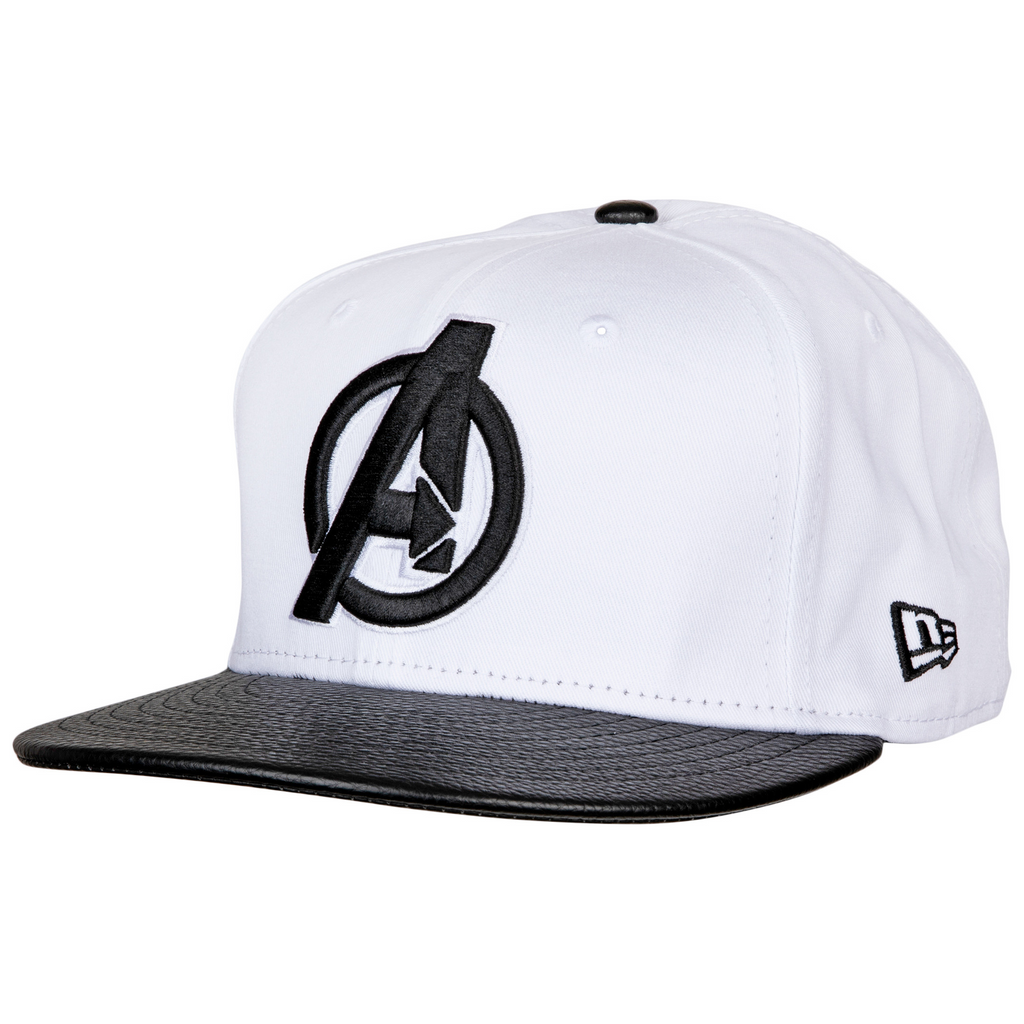 New Era Avengers Minimalist Symbol White w/Pebbled Undervisor 59FIFTY Fitted Hat