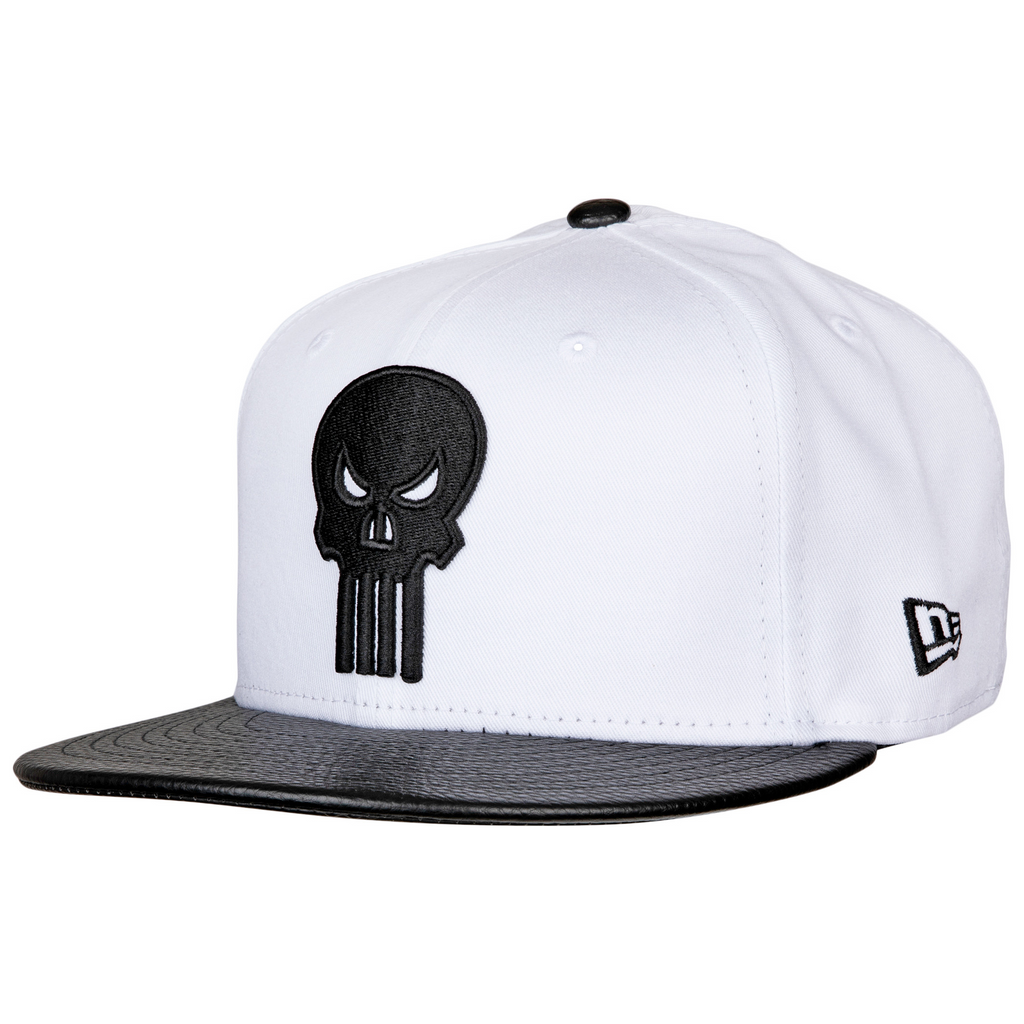 New Era Punisher Minimalist Symbol White w/Pebbled Undervisor 59FIFTY Fitted Hat