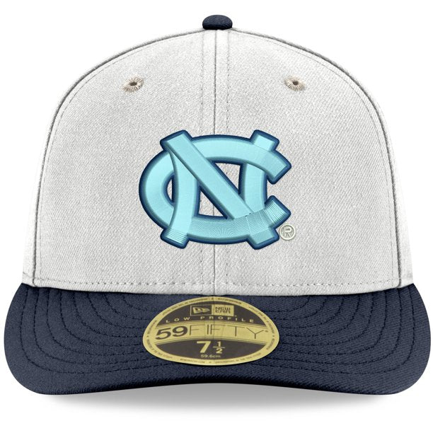 New Era North Carolina Tar Heels White/Navy Basic Low Profile 59FIFTY Fitted Hat
