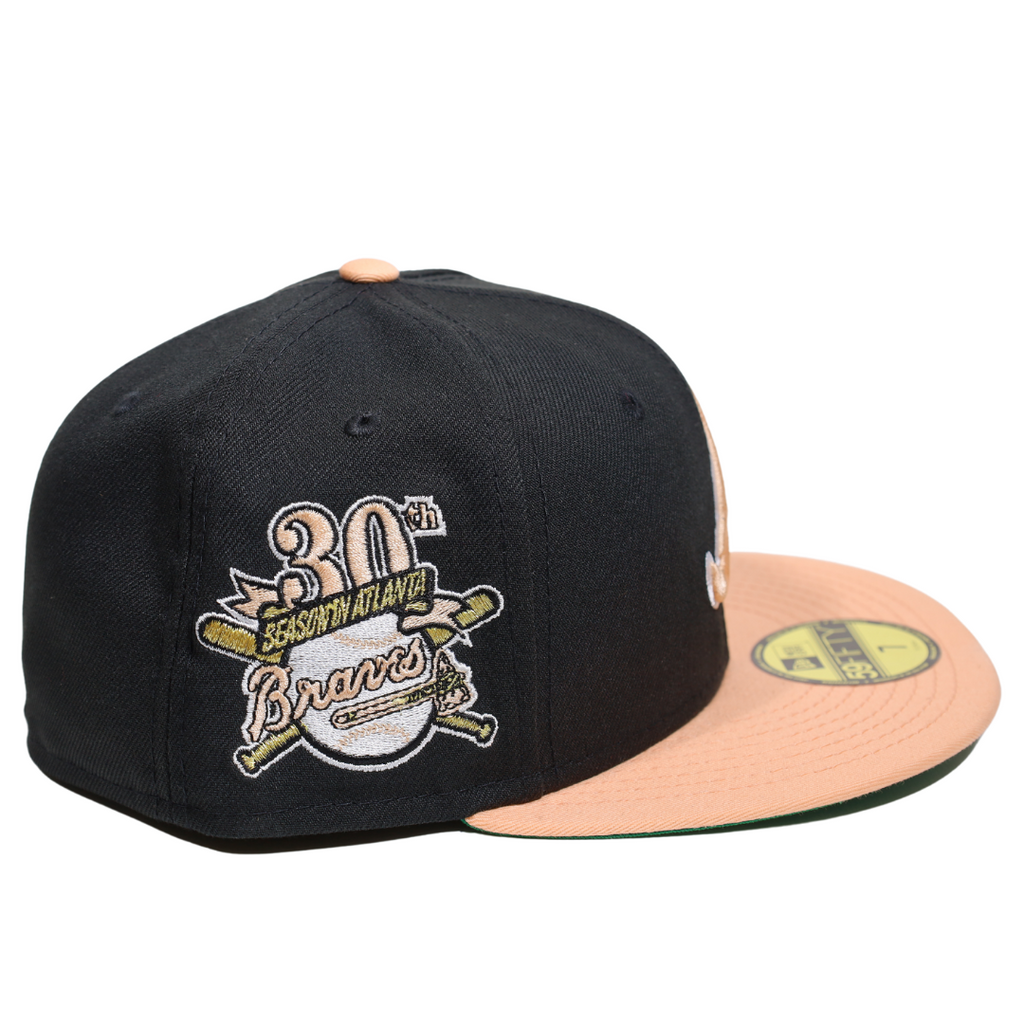 New Era Atlanta Braves Black/Peach 30th Season In Atlanta 59FIFTY Fitted Hat