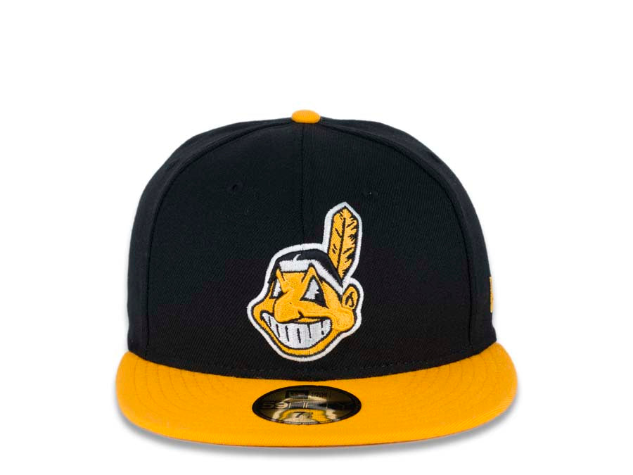 New Era Cleveland Indians Black/Orange Chief Wahoo 59FIFTY Fitted Hat