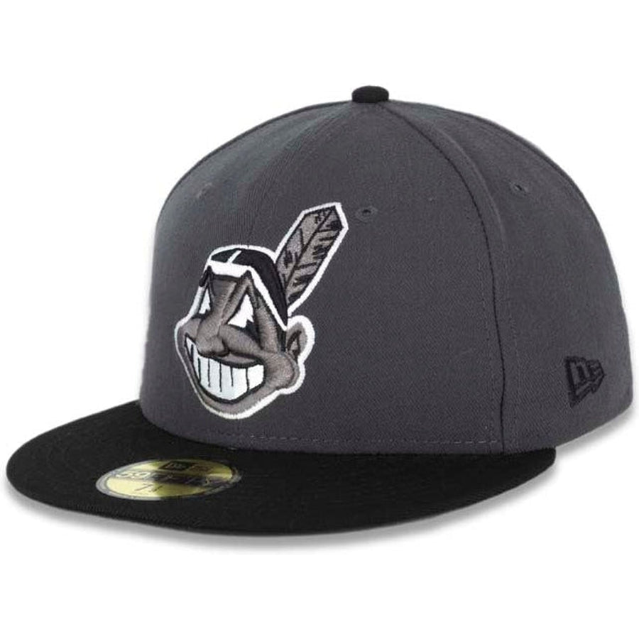 New Era Cleveland Indians Dark Gray Chief Wahoo 59FIFTY Fitted Hat