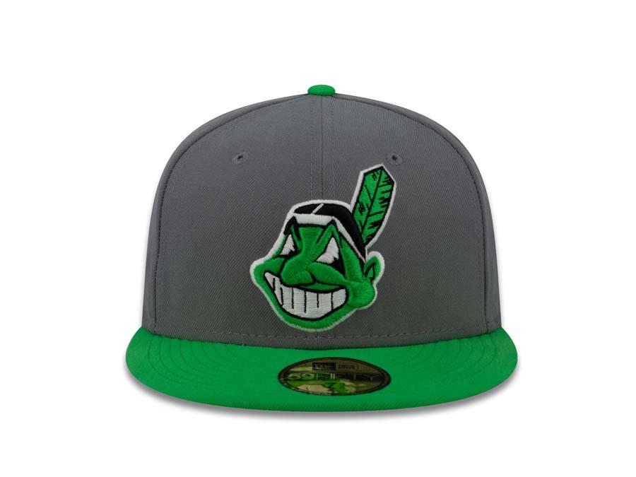 New Era Cleveland Indians Dark Gray/Green Chief Wahoo 59FIFTY Fitted Hat