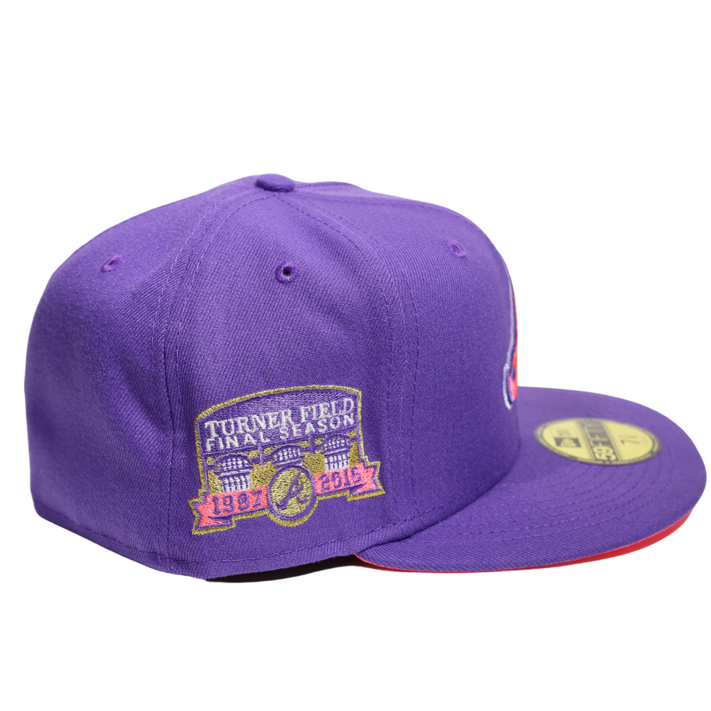 New Era Atlanta Braves Purple/Hot Pink Turner Field Final Season 59FIFTY Fitted Hat