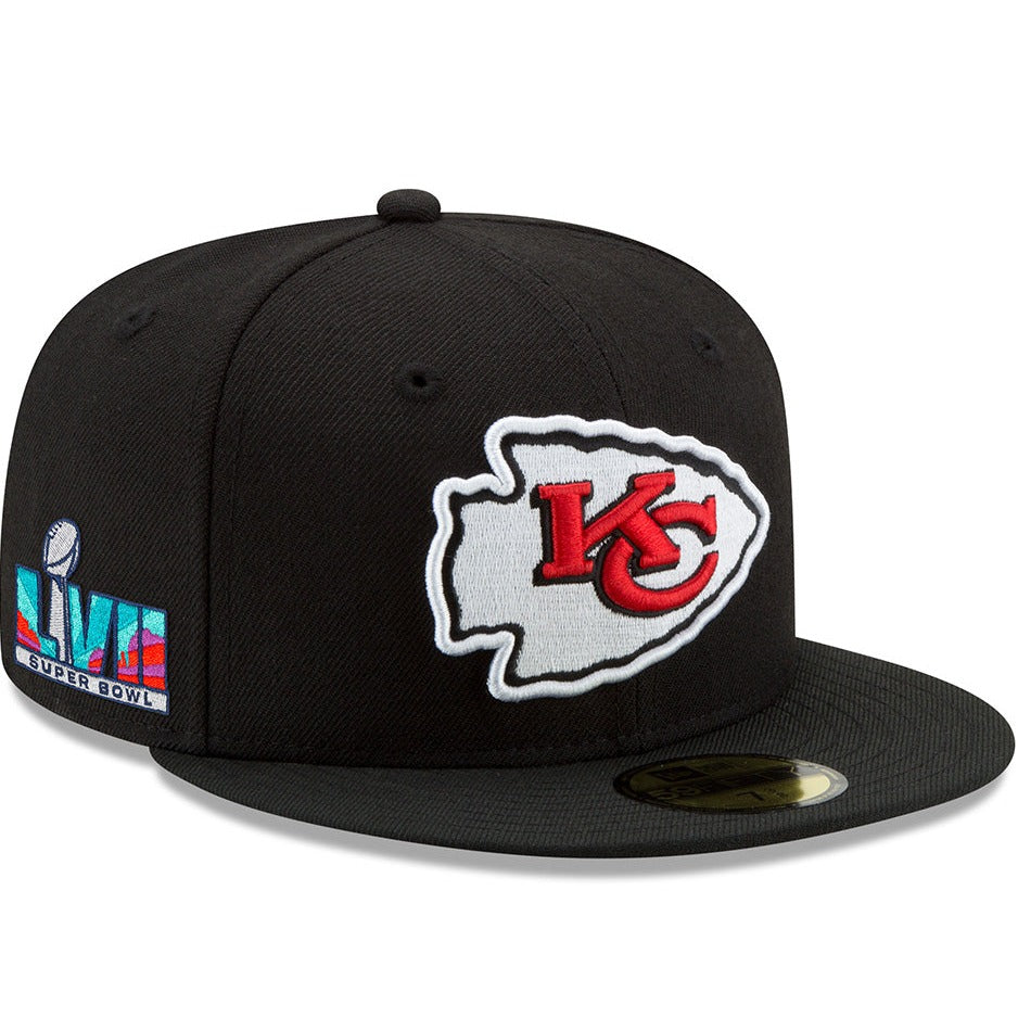 New Era Kansas City Chiefs Black Super Bowl LVII Side Patch 59FIFTY Fitted Hat
