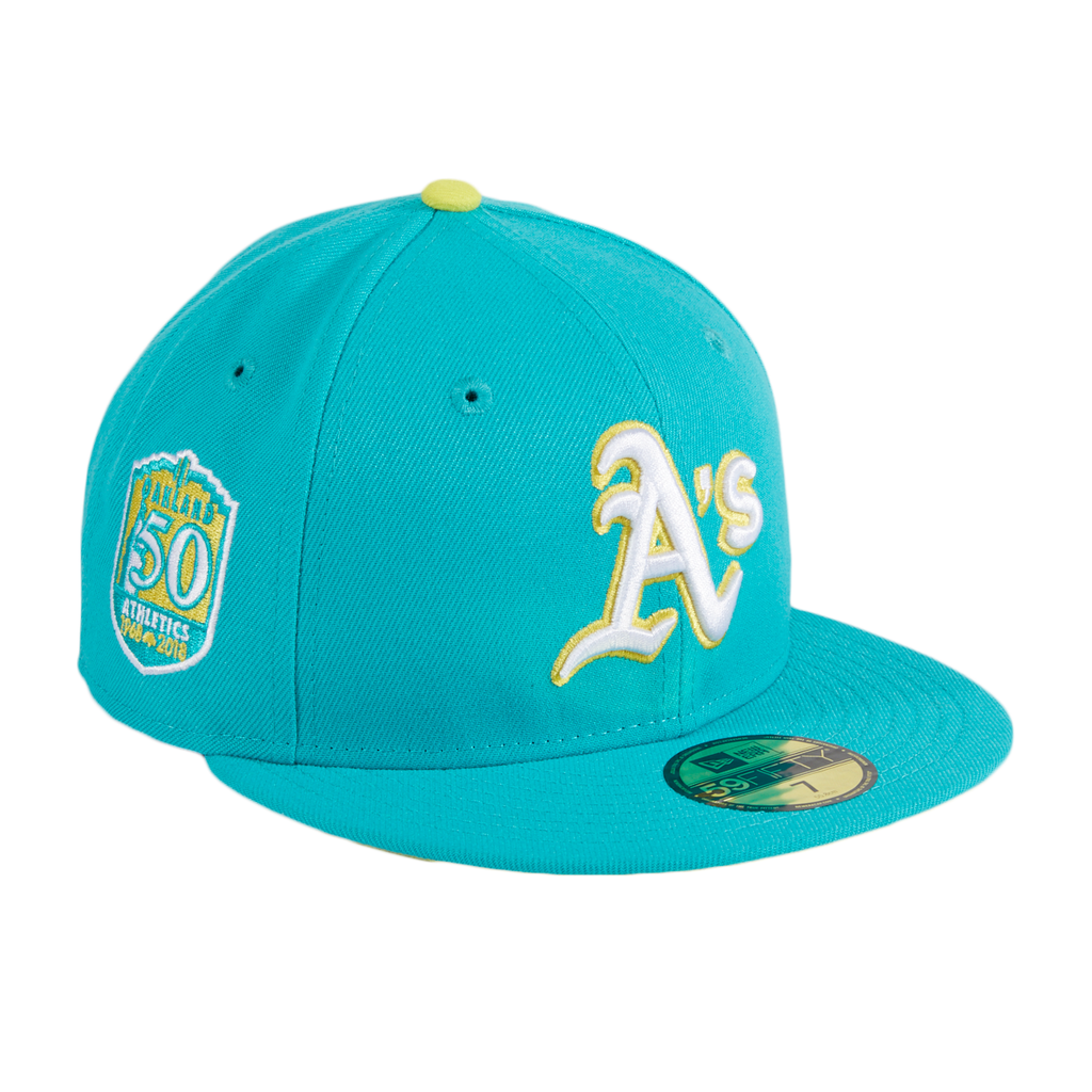 New Era Oakland Athletics Teal/Yellow Ice Cold Fashion 59FIFTY Fitted Hat