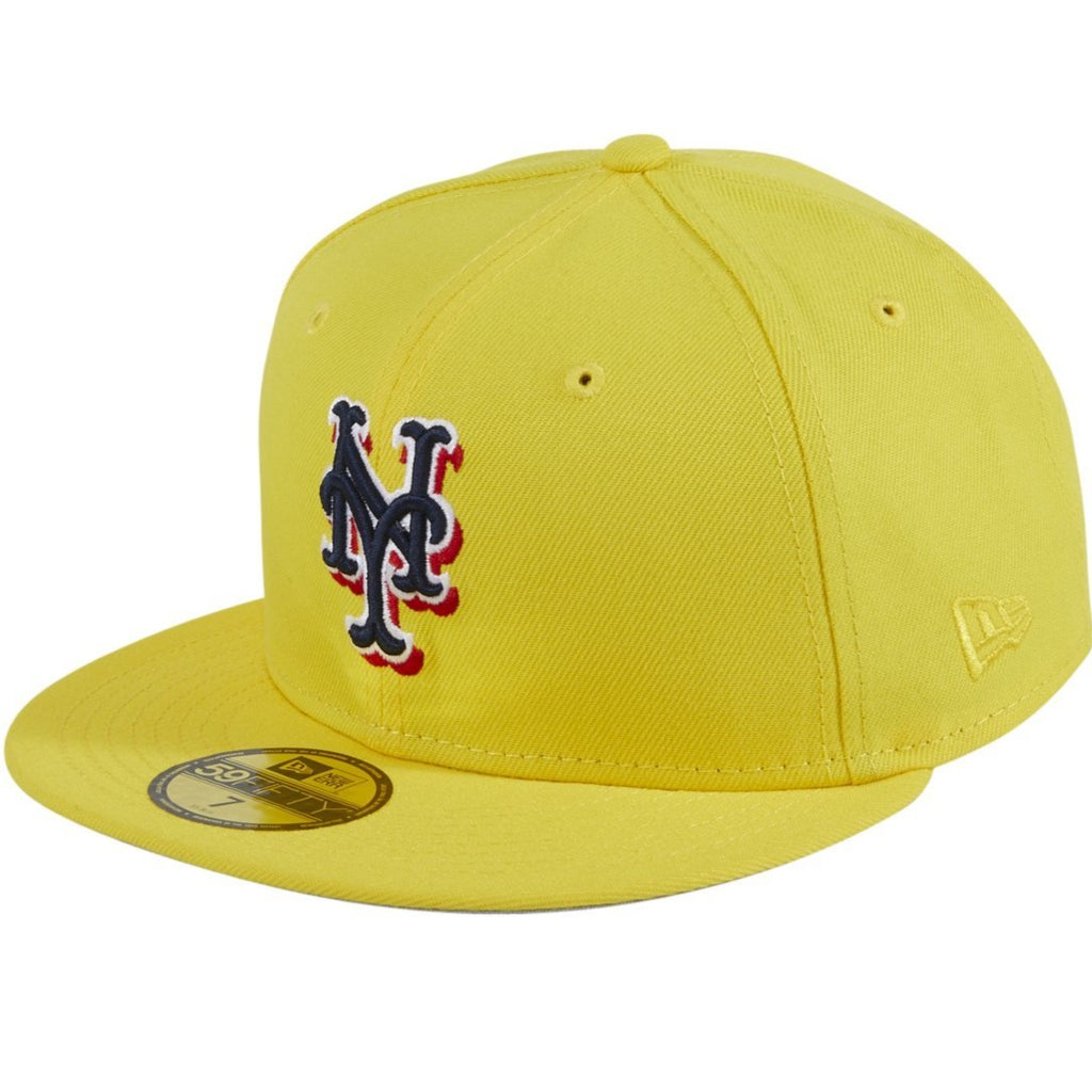 New Era New York Mets Yellow/Navy 59FIFTY Fitted Hat