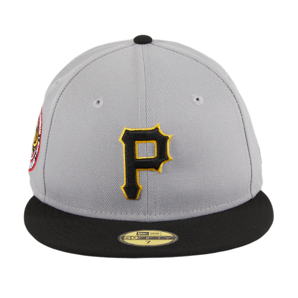 New Era Pittsburgh Pirates Gray/Black Three Rivers Stadium Patch 59FIFTY Fitted Hat