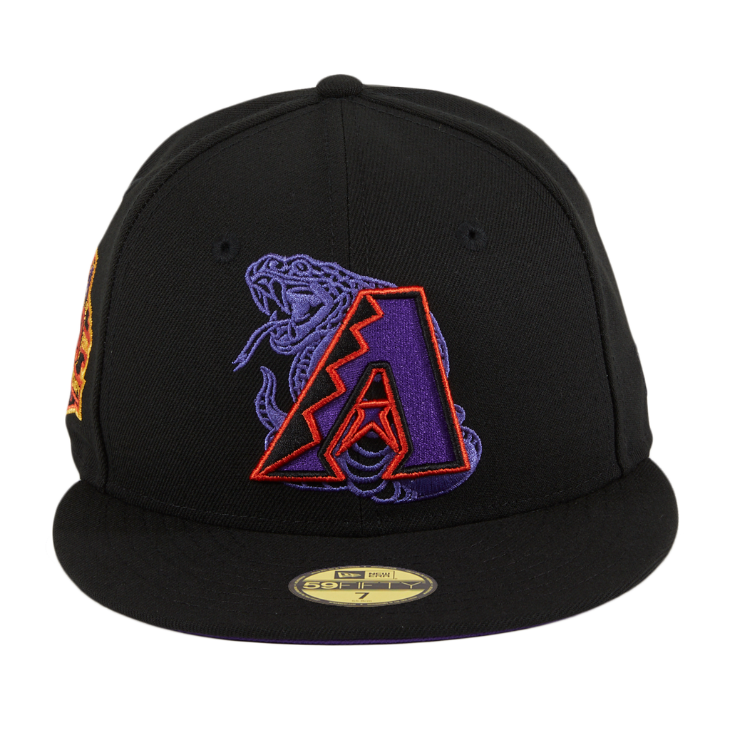 New Era Arizona Diamondbacks 20th Anniversary Black /Purple Snake Fitted Hat Purple Undervisor