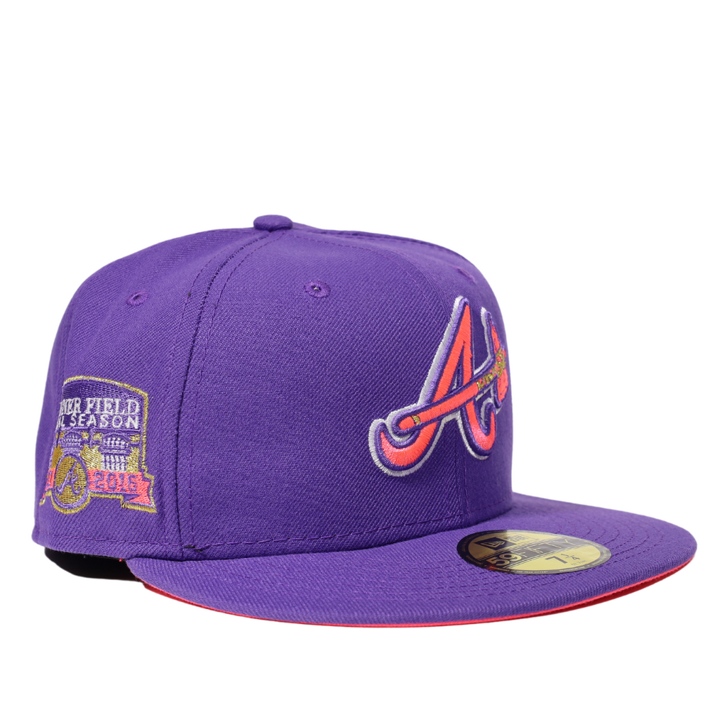 New Era Atlanta Braves Purple/Hot Pink Turner Field Final Season 59FIFTY Fitted Hat
