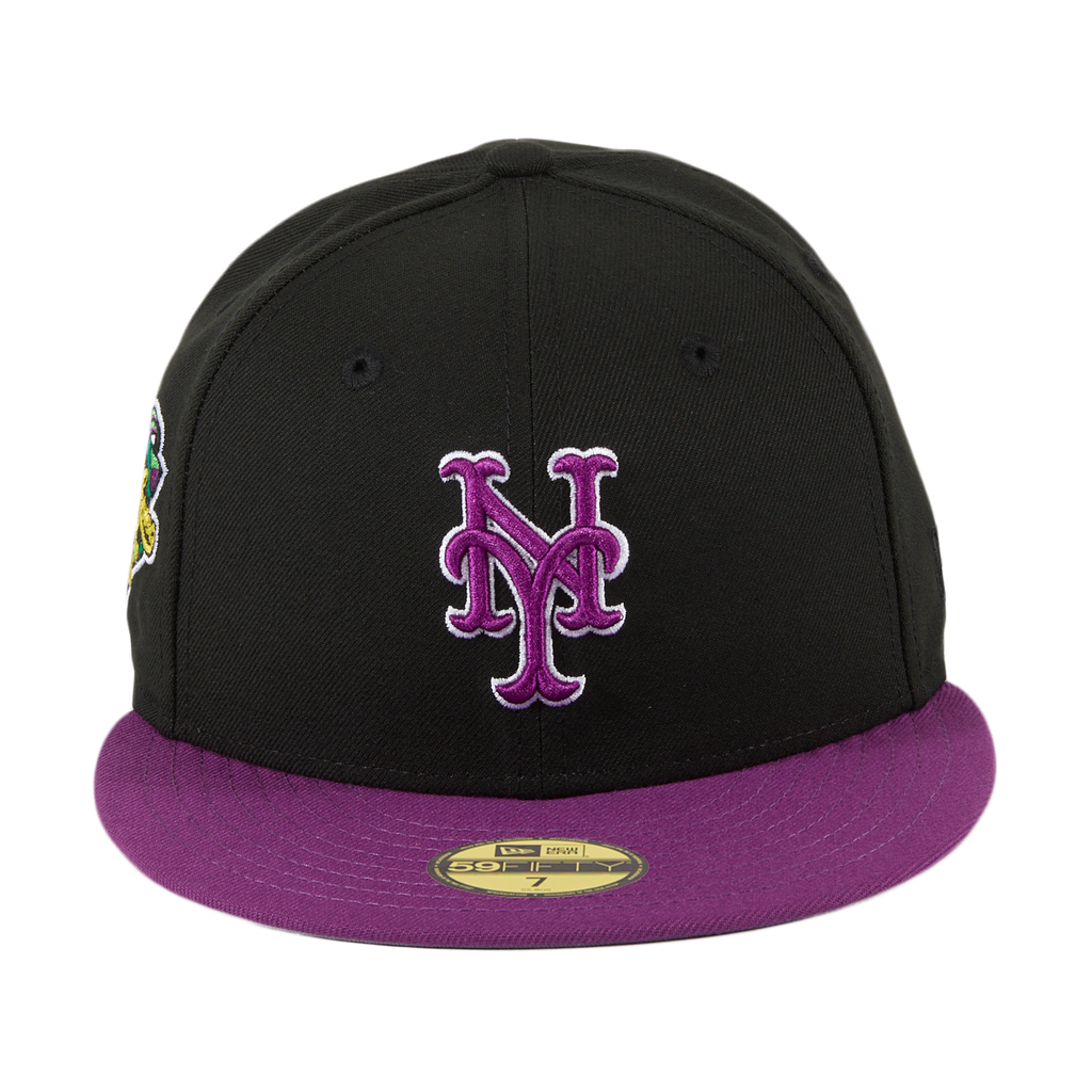New Era New York Mets Black/Purple 2000 World Series Tribute Patch 59FIFTY Fitted Hat