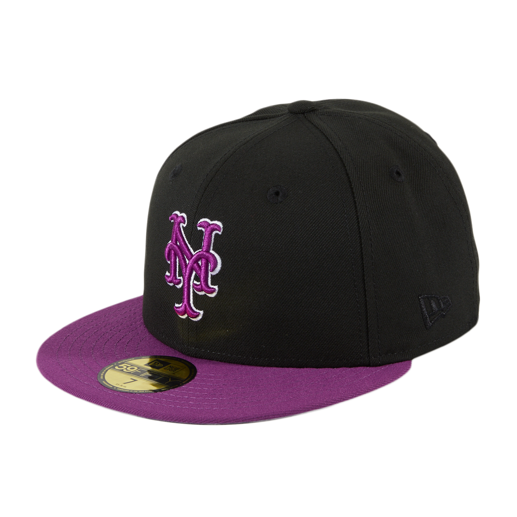 New Era New York Mets Black/Purple 2000 World Series Tribute Patch 59FIFTY Fitted Hat