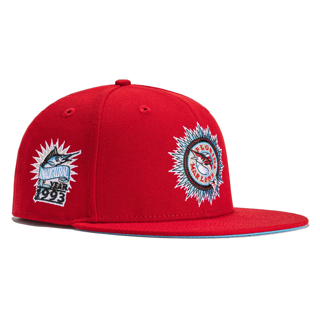 New Era Red Icy Florida Marlins Inaugural 59FIFTY Fitted Hat