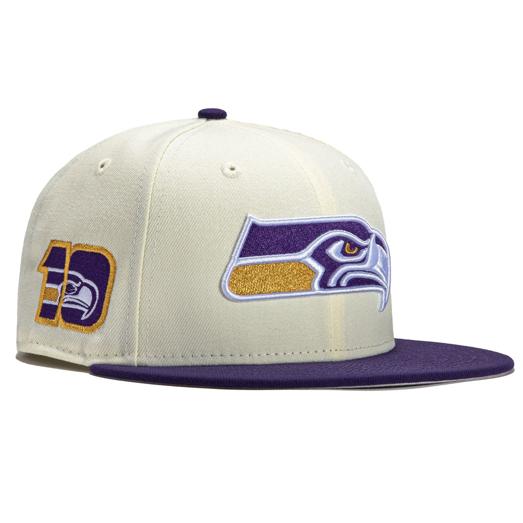 New Era Seattle Seahawks Chrome/Purple 10th Anniversary 59FIFTY Fitted Hat