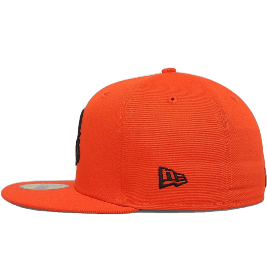 Orange top fitted hat