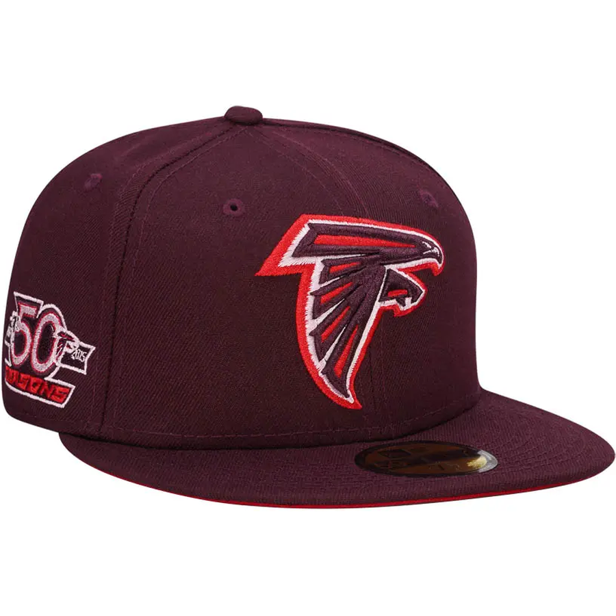 New Era Atlanta Falcons 50 Seasons Merlot 59FIFTY Fitted Hat