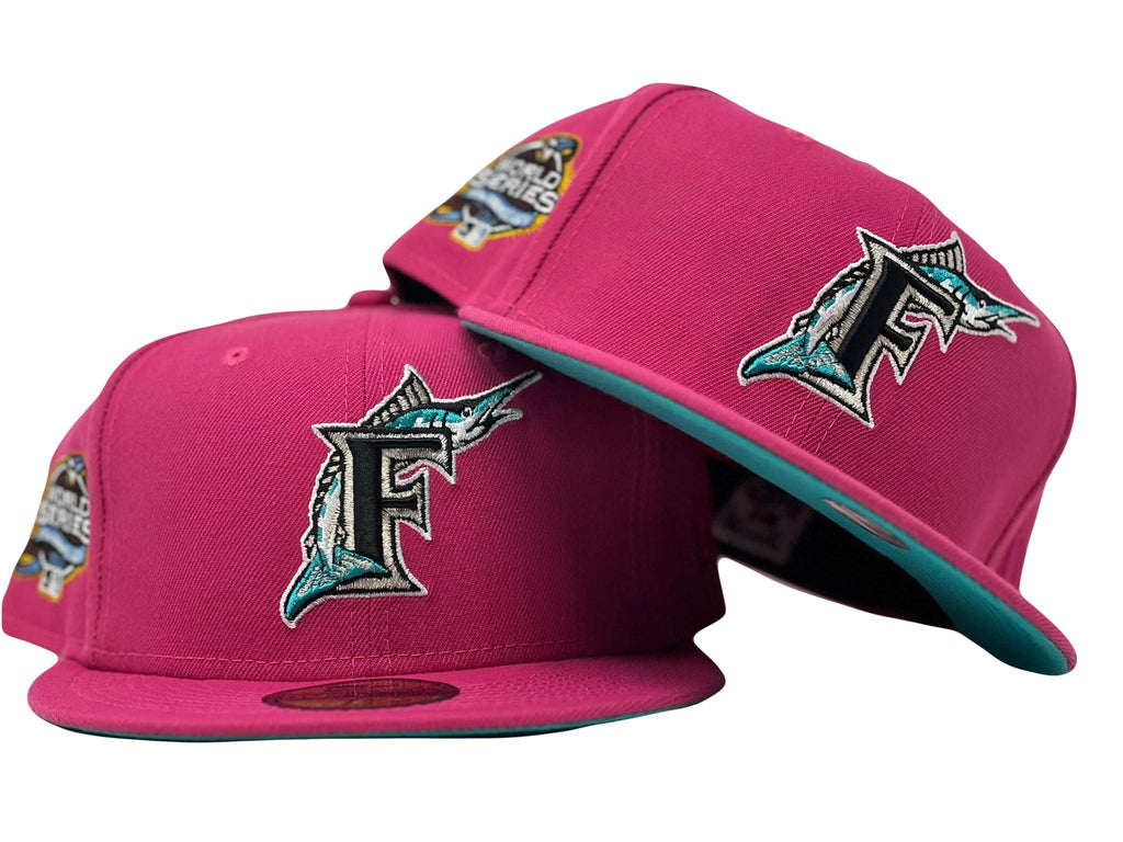 New Era Florida Marlins 2003 World Series Hot Pink/Teal 59FIFTY Fitted Hat