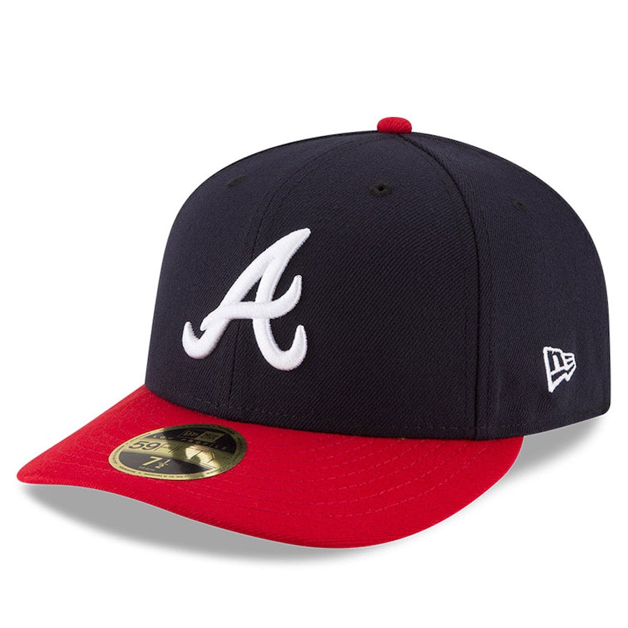 New Era Atlanta Braves Authentic Navy Blue & Red Low Profile 59FIFTY Fitted Hat