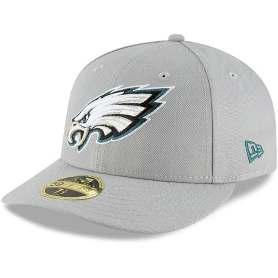 New Era Philadelphia Eagles Grey Omaha Low Profile 59FIFTY Fitted Hat