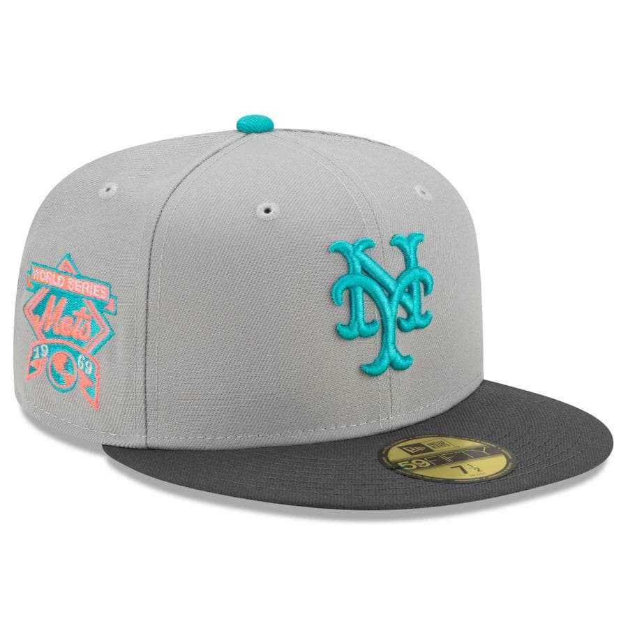 New Era Grey New York Mets Hot Pink Undervisor 59FIFTY Fitted Hat