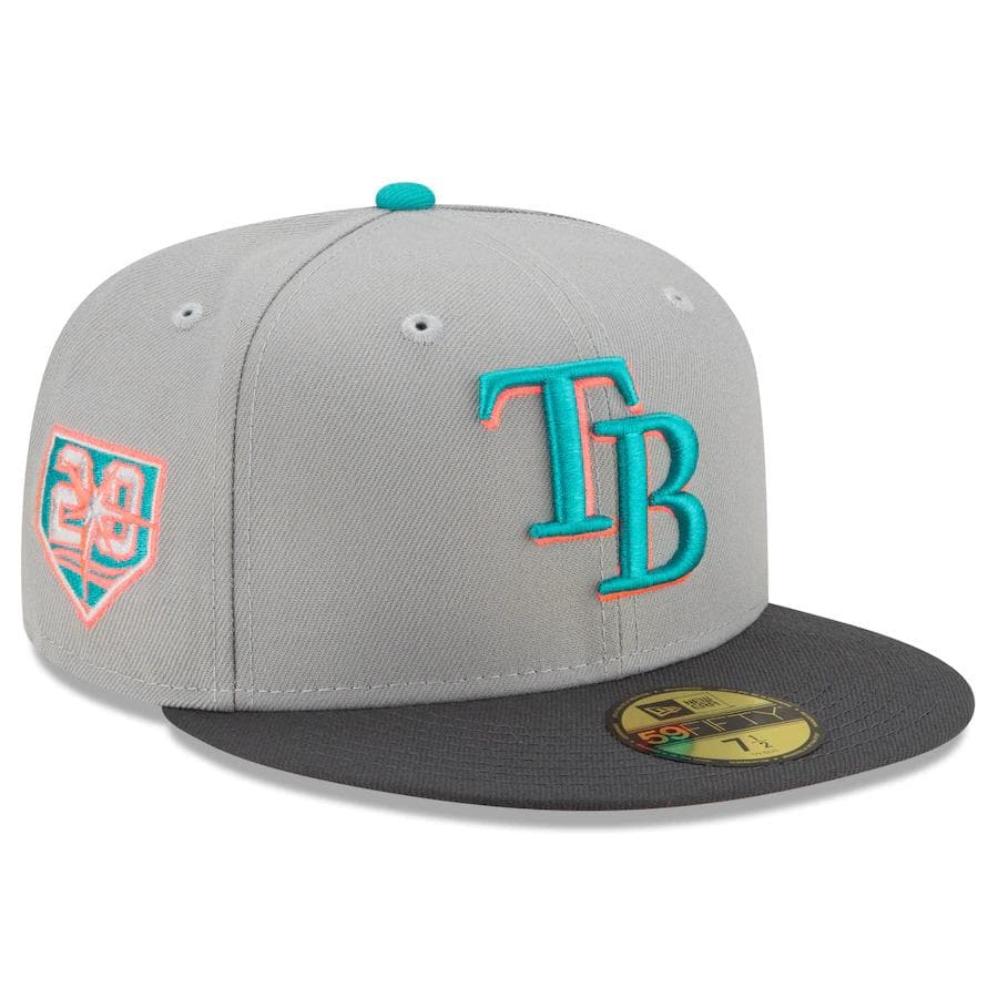 New Era Grey Tampa Bay Rays Hot Pink Undervisor 59FIFTY Fitted Hat