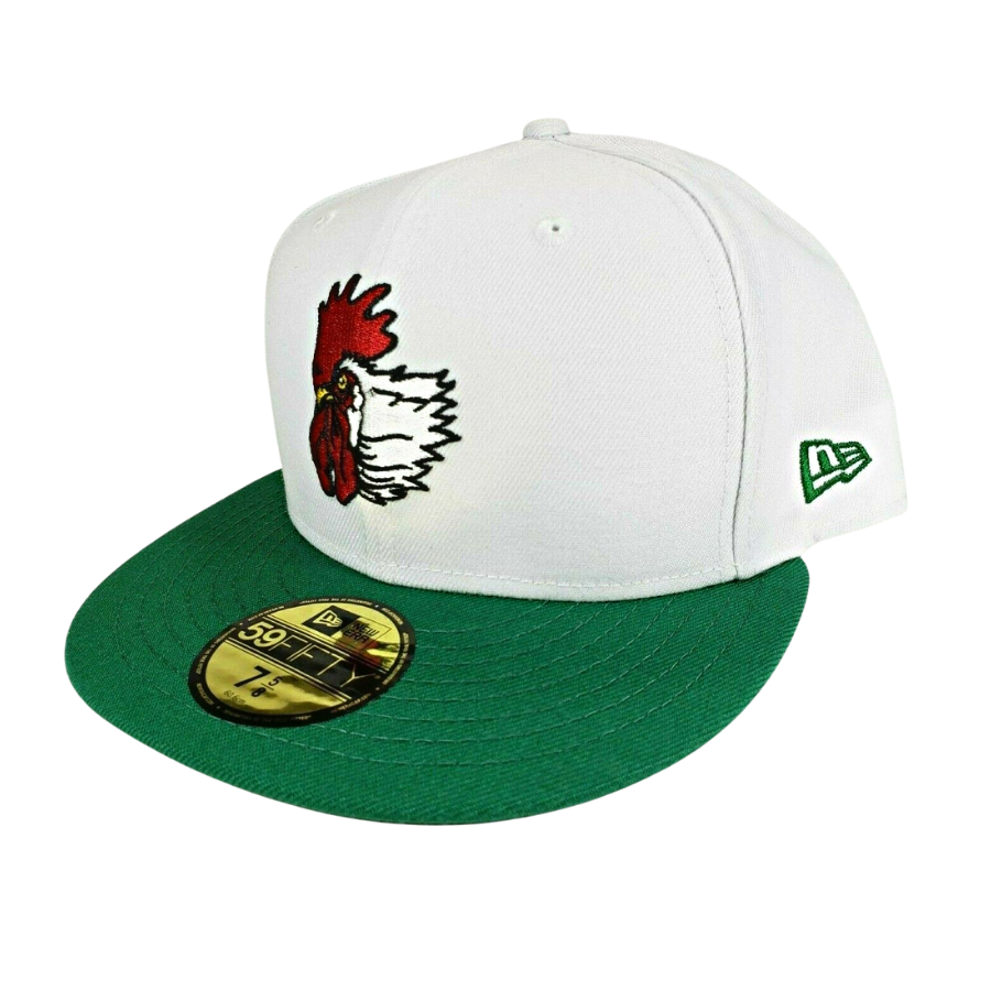 New Era Port City Roosters White/Green 59FIFTY Fitted Hat