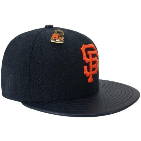 New Era San Francisco Giants Navy Blue Denim Leather Brim 59FIFTY Fitted Hat