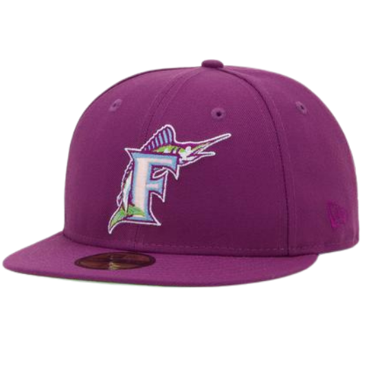 New Era Florida Marlins Purple Lime Under Brim "Freeze Pop Pack" 59Fifty Fitted Hat