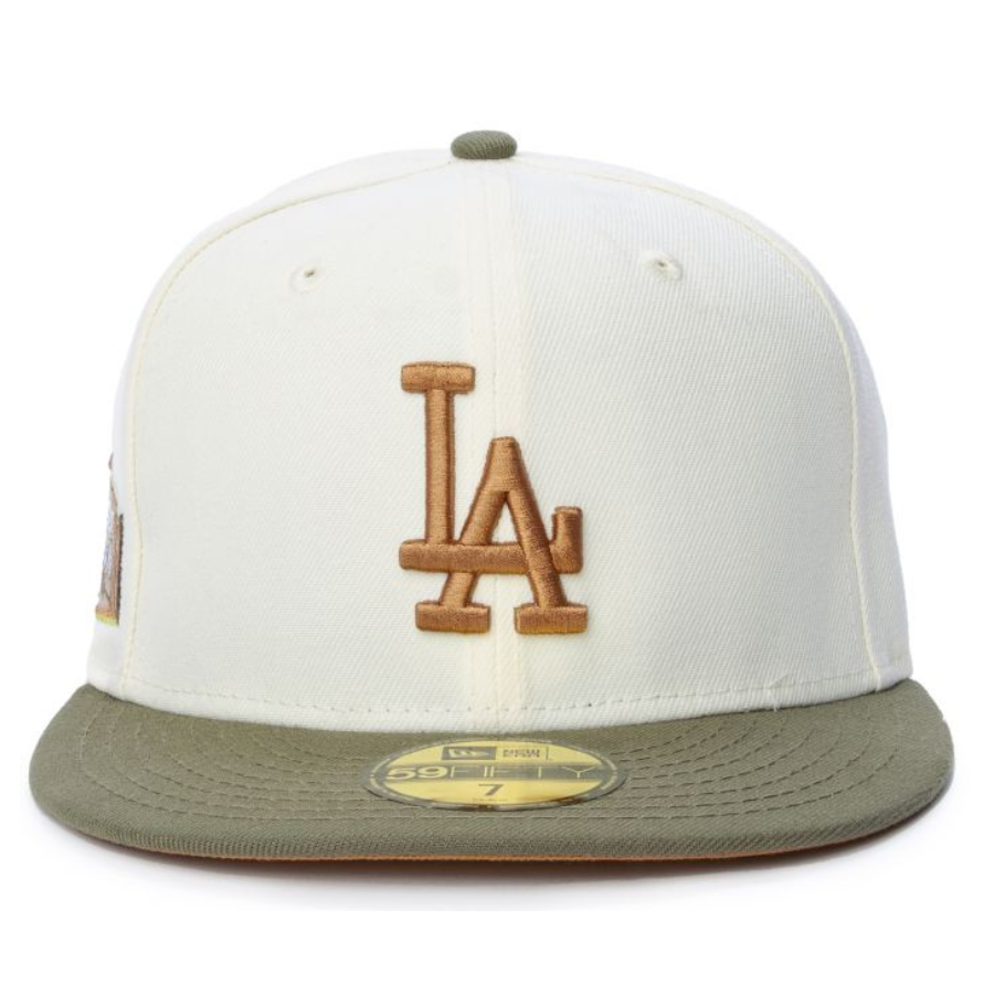 New Era Los Angeles Dodgers White/Olive Dodger Stadium 59FIFTY Fitted Hat