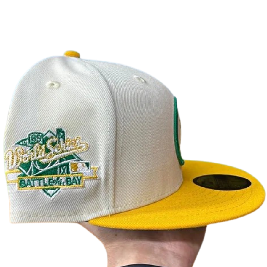 New Era Oakland Athletics White 1989 World Series Green UV 59FIFTY Fitted Hat