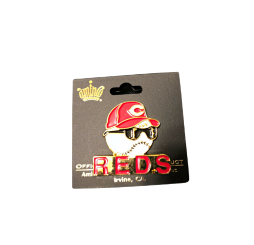 Cincinnati Reds Mr. Red Head Sun Glasses Fitted Hat Pin