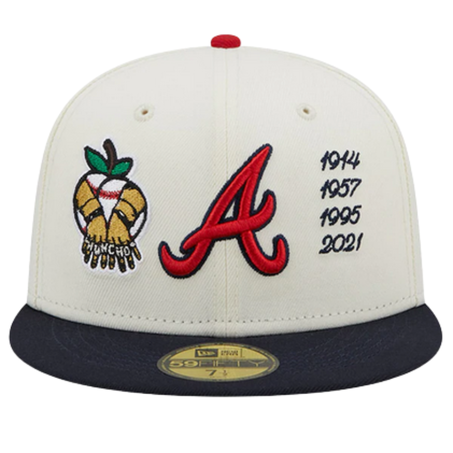 New Era Atlanta Braves Cream 4x World Series Champions  x Quavo 2022 59FIFTY Fitted Hat