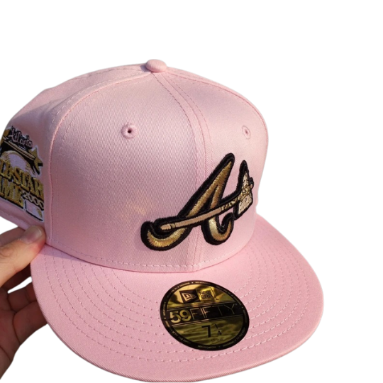 New Era Atlanta Braves Pink 2000 All-Star Game Gold Undervisor 59FIFTY Fitted Hat