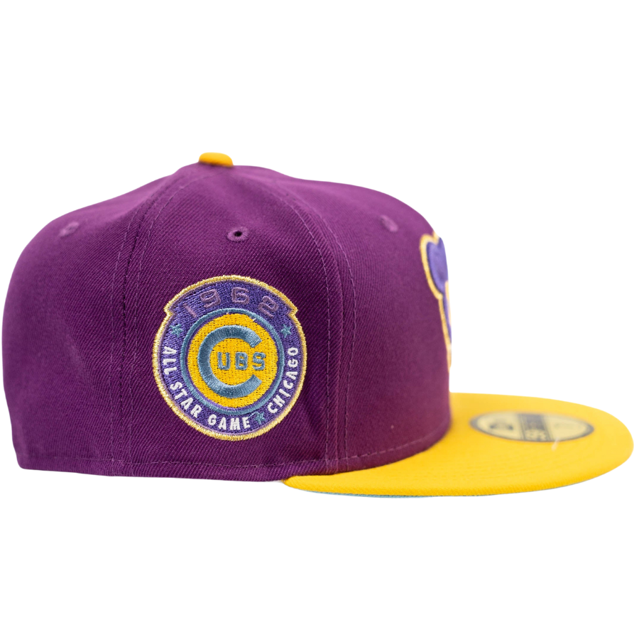 New Era Chicago Cubs Sparkling Grape/Canary Yellow 1962 All-Star Game 59FIFTY Fitted Hat