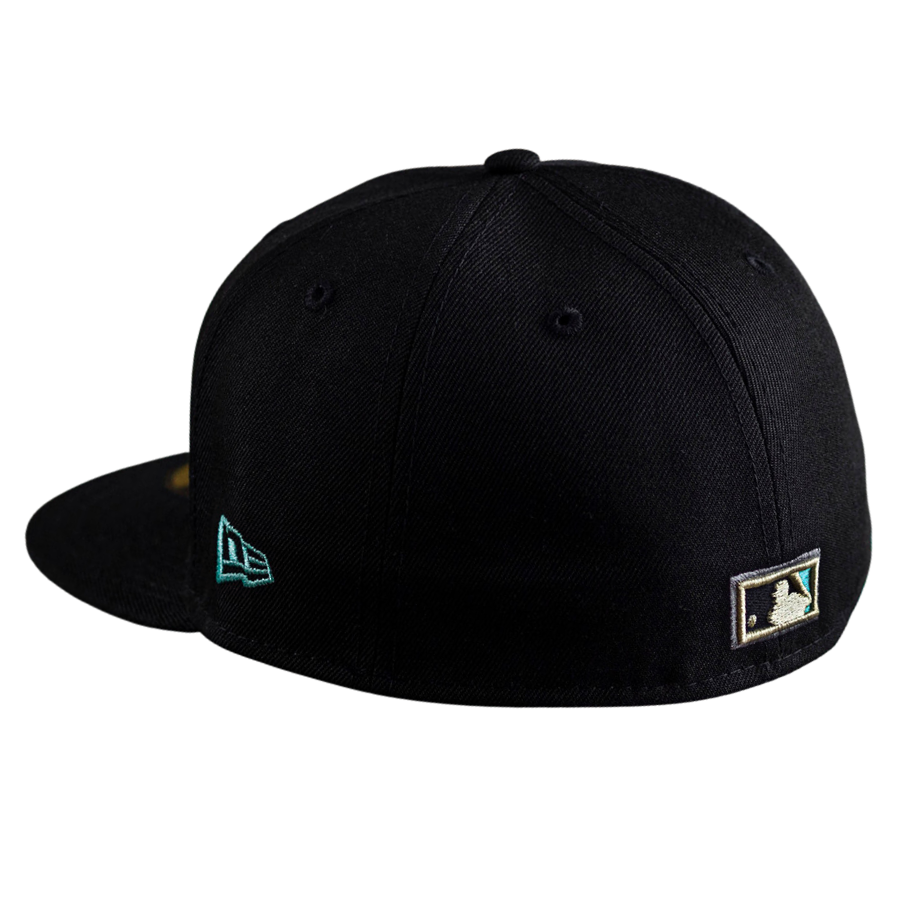 New Era Milwaukee Brewers Black/Crystal 25th Anniversary Mint Undervisor 59FIFTY Fitted Hat
