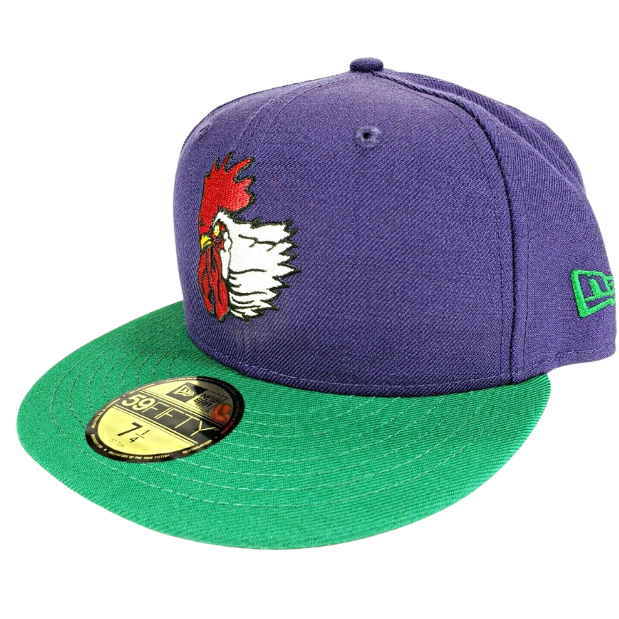 New Era Port City Roosters Purple/Green 59FIFTY Fitted Hat