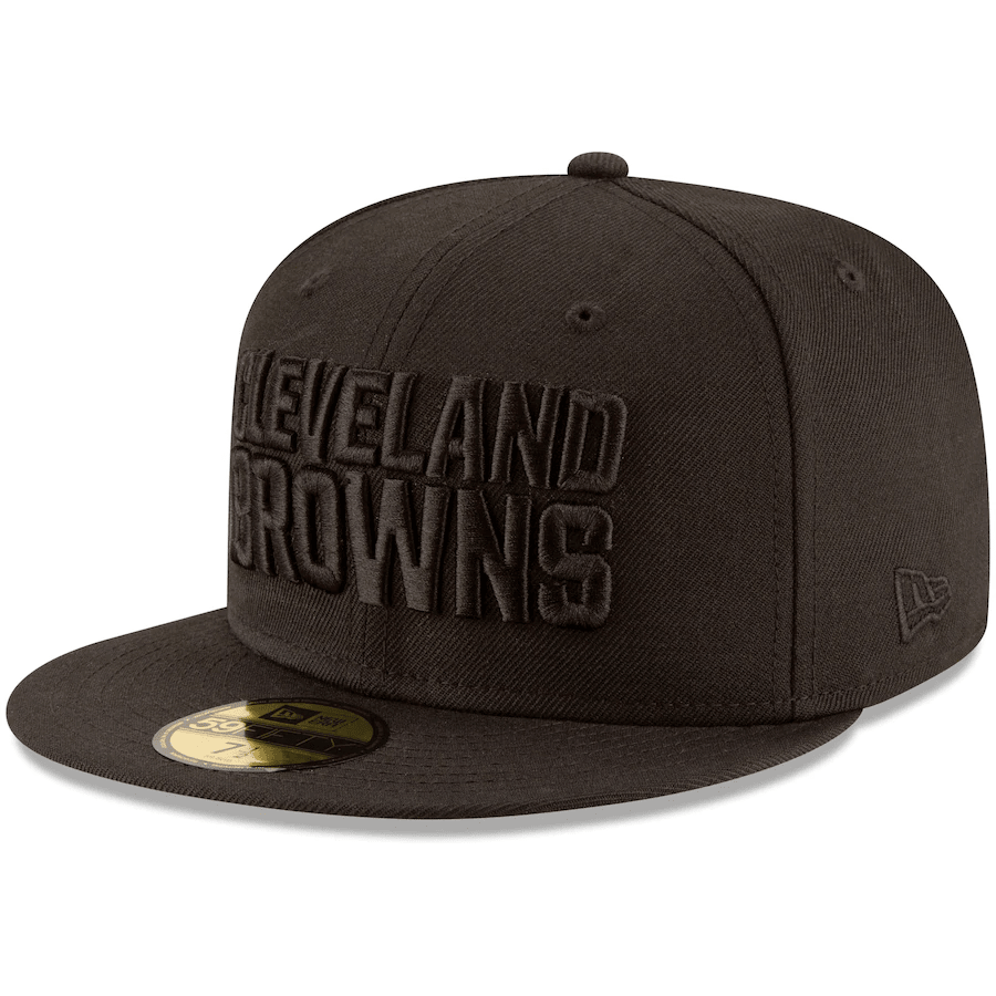 New Era Cleveland Browns Black on Black 59Fifty Fitted Hat