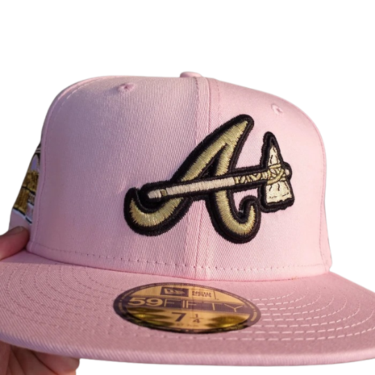 New Era Atlanta Braves Pink 2000 All-Star Game Gold Undervisor 59FIFTY Fitted Hat